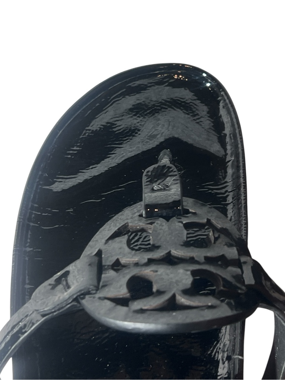 TORY BURCH Miller Cloud Lug Black Pink Leather Platform Sawtooth Sandals - Picture 5 of 16